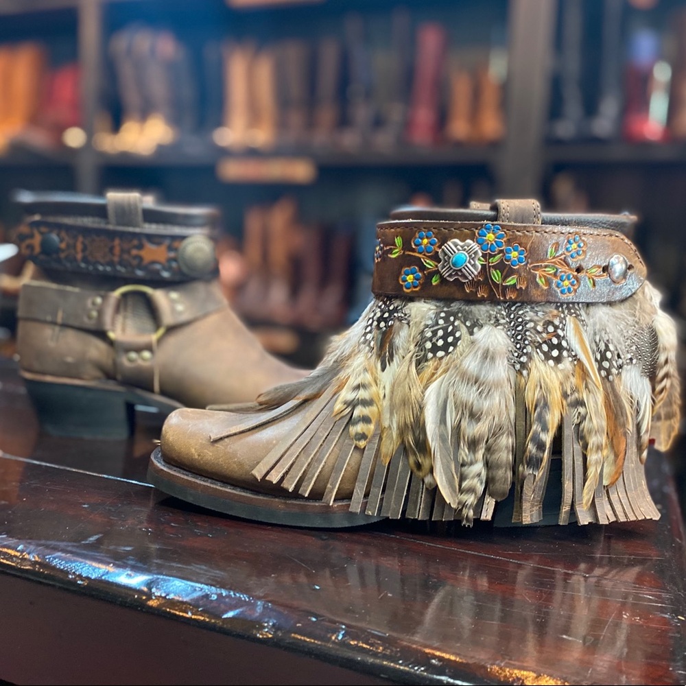 Size 10, Upcycled FRYE boots, ankle boots